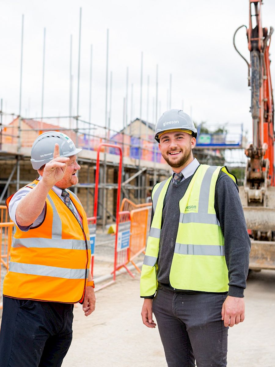 Workers on site in PPE